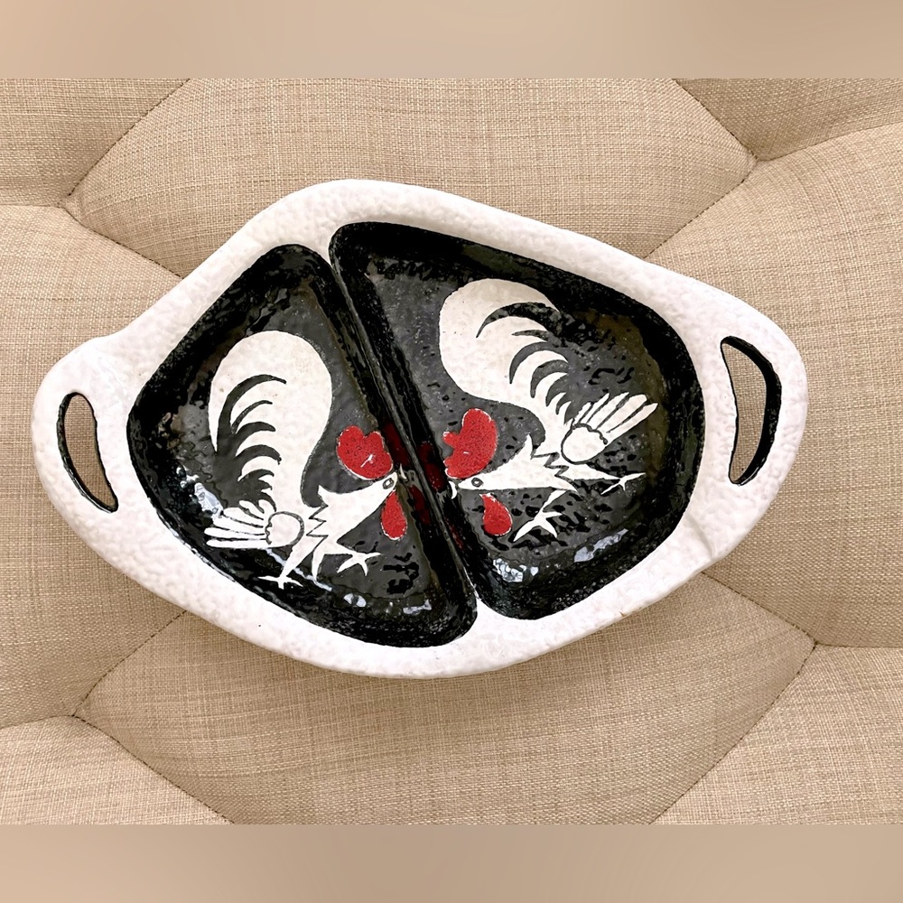 Vintage Raymor Italian Rooster Divided Dish